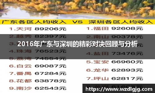 2016年广东与深圳的精彩对决回顾与分析